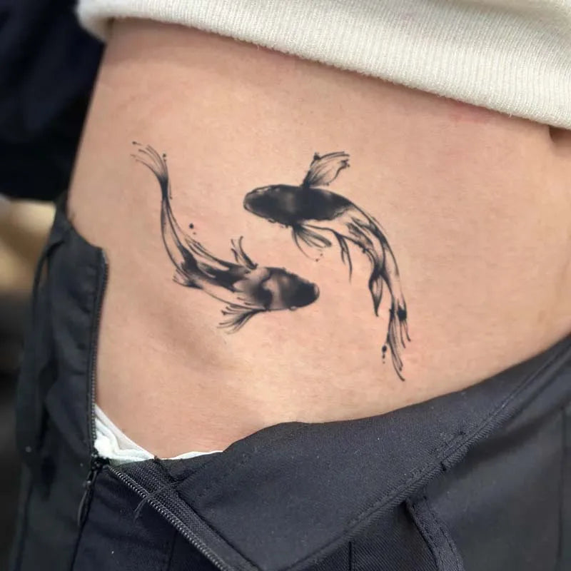 1Pc Koi Fish Waterproof Temporary Tattoo Stickers, Long-lasting Waterproof for One to Two Weeks, Suitable for Arm, Leg.