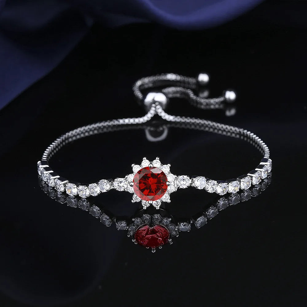 925 Sterling Silver Bracelet Moissanite Sunflower Bracelet Two Carats Hand Jewelry Women Pull-Out Style