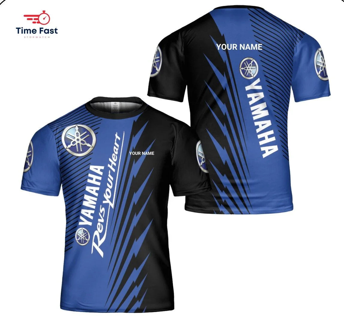New Yamaha fashion 3D printed team motorcycle cross-country racing T-shirt for men, quick-dry, breathable, round-neck sports shirt