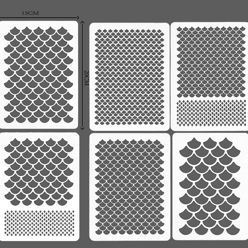 1Set Fish Scale Stencil Face Painting Templates To Draw Children Makeup Stencils Reusable Facial Drawing Stencil