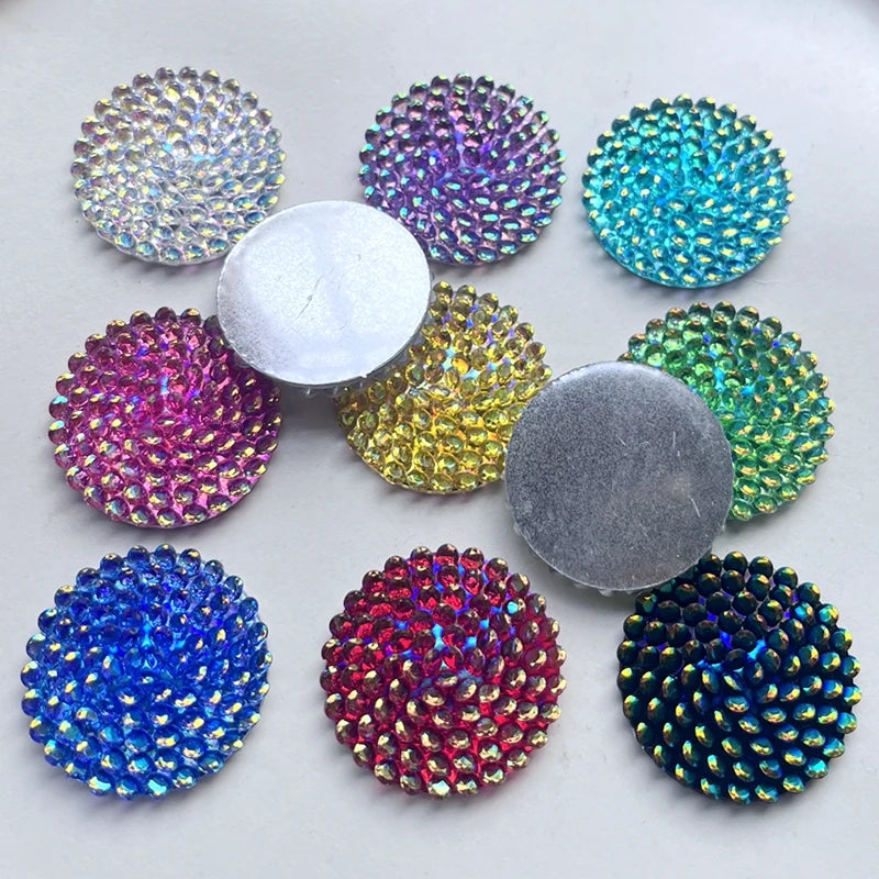 10pcs 30mm shiny round flowers Flat Back Rhinestone diy Jewelry Indigenous earrings for wedding decoration Handmade accessories
