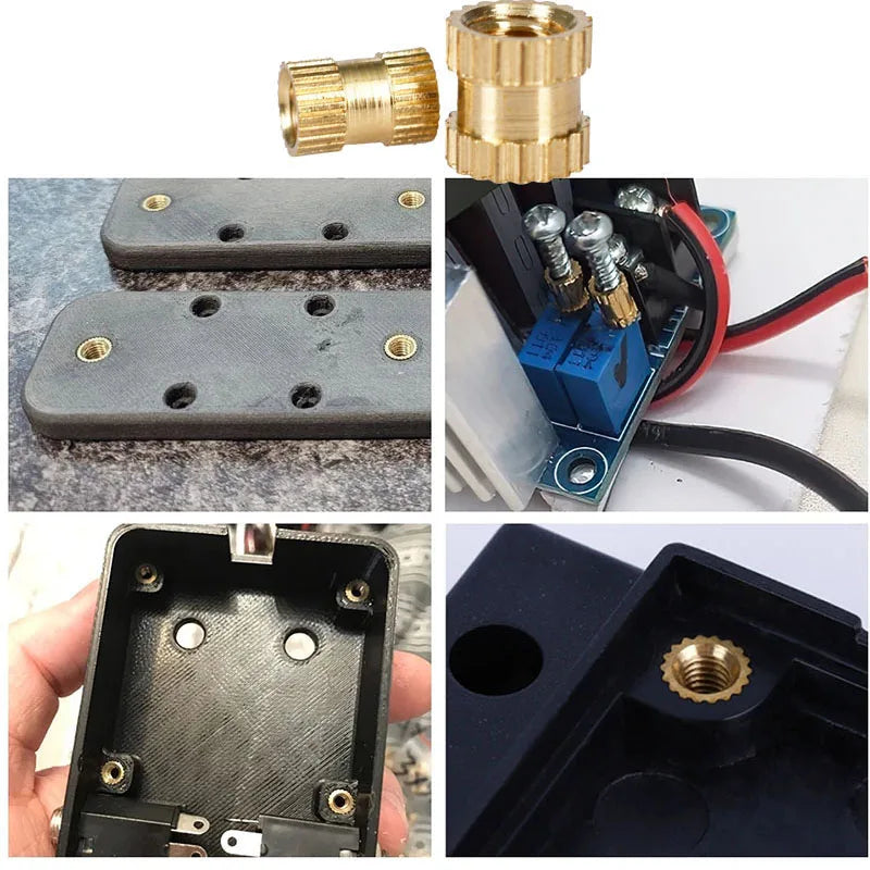 M2 M2.5 M3 M4 M5 M6 M8 M10 Heat Brass Insert Nut Knurled Insertnut Hot Melt Molding Injection Embed Threaded Inserts 3d Printer