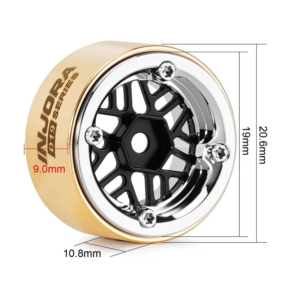 INJORA D19 0.7" ModuWheel Wheels for Axial SCX30 Redcat Ascent-32 (MW7012)