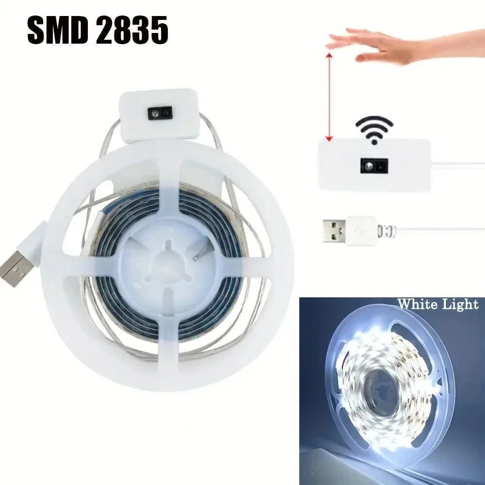 Smart USB Led Strip Light SMD2835 5V Motion Sensor Hand Scan ON OFF Control Backlight Tape for TV Kitchen Cabinet Wardrobe