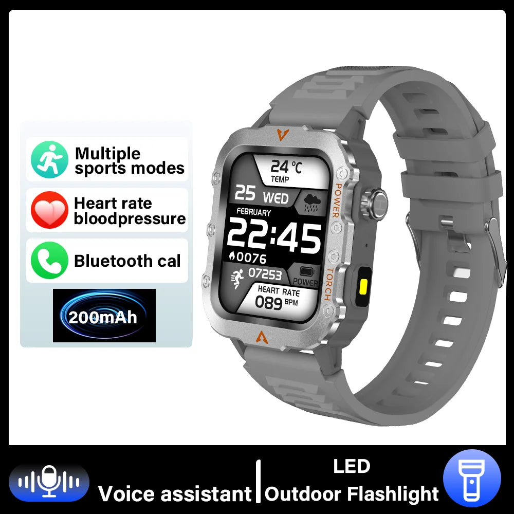 G.L Wear 2025 New Sports Smart Watch Bluetooth Talk LED Flashlight Multi-function Outdoor Sports Smart Watch for Men Women