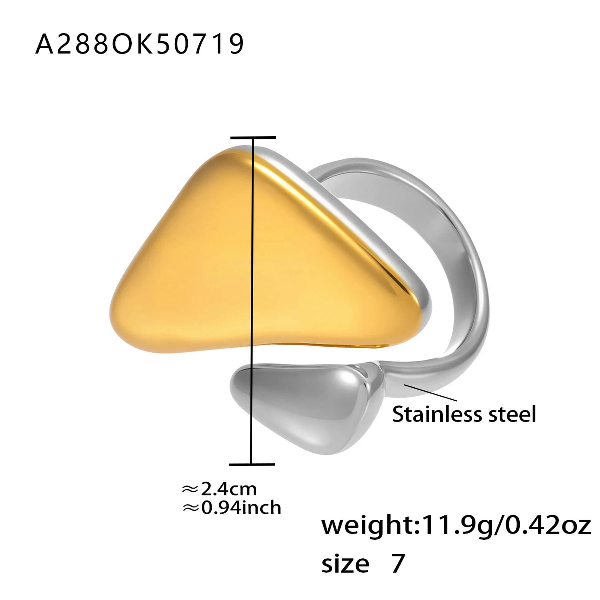 Multi-style Waterproof Gold Color Silver Chunky Ring Women's Geometric 316 Stainless Steel Ring Femme Finger Fashion Jewelry