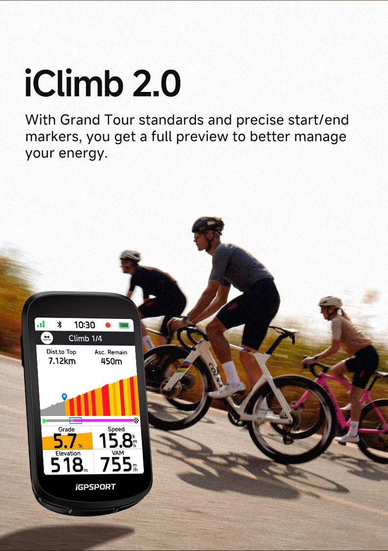 iGPSPORT BSC500 Touchscreen Bike Computer GPS Cycling Global Map Navigation Wireless Cycling Computer with Digital Bike Bell