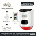 Solar Strobe Alarm Light with Motion Sensor Siren Outdoor Alarm Siren with Remote Controller 120db Sound Security Siren Light