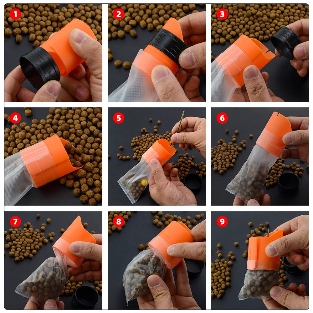 Hirisi Carp Fishing Accessories PVA Bag Loading System Baiting Tool for Solid Bags Fast Melting Mesh P211