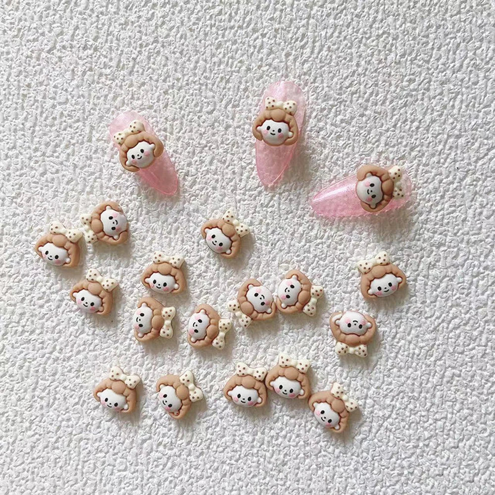 10pcs Cartoon Bunny Nail Art Charm 3D Candy Color Resin Cartoon Animal Lollipop Nail Decoration Korea Kawaii Nail Accessories