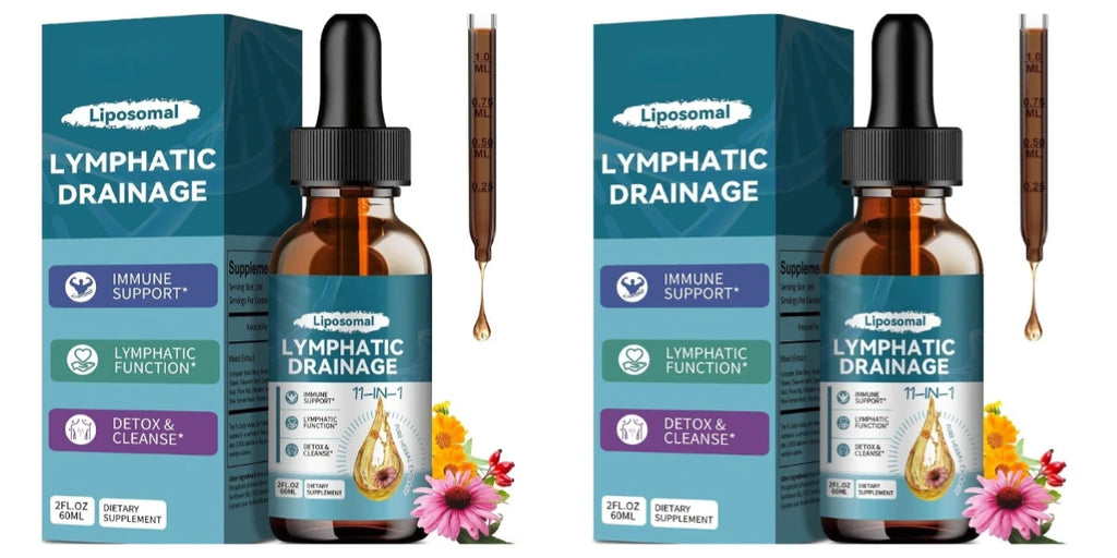 Lymphatic Drainage Support Drops with Elderberry Echinacea Burdock & Dandelion for Fluid Balance Detox & Circulation 2 Fl Oz