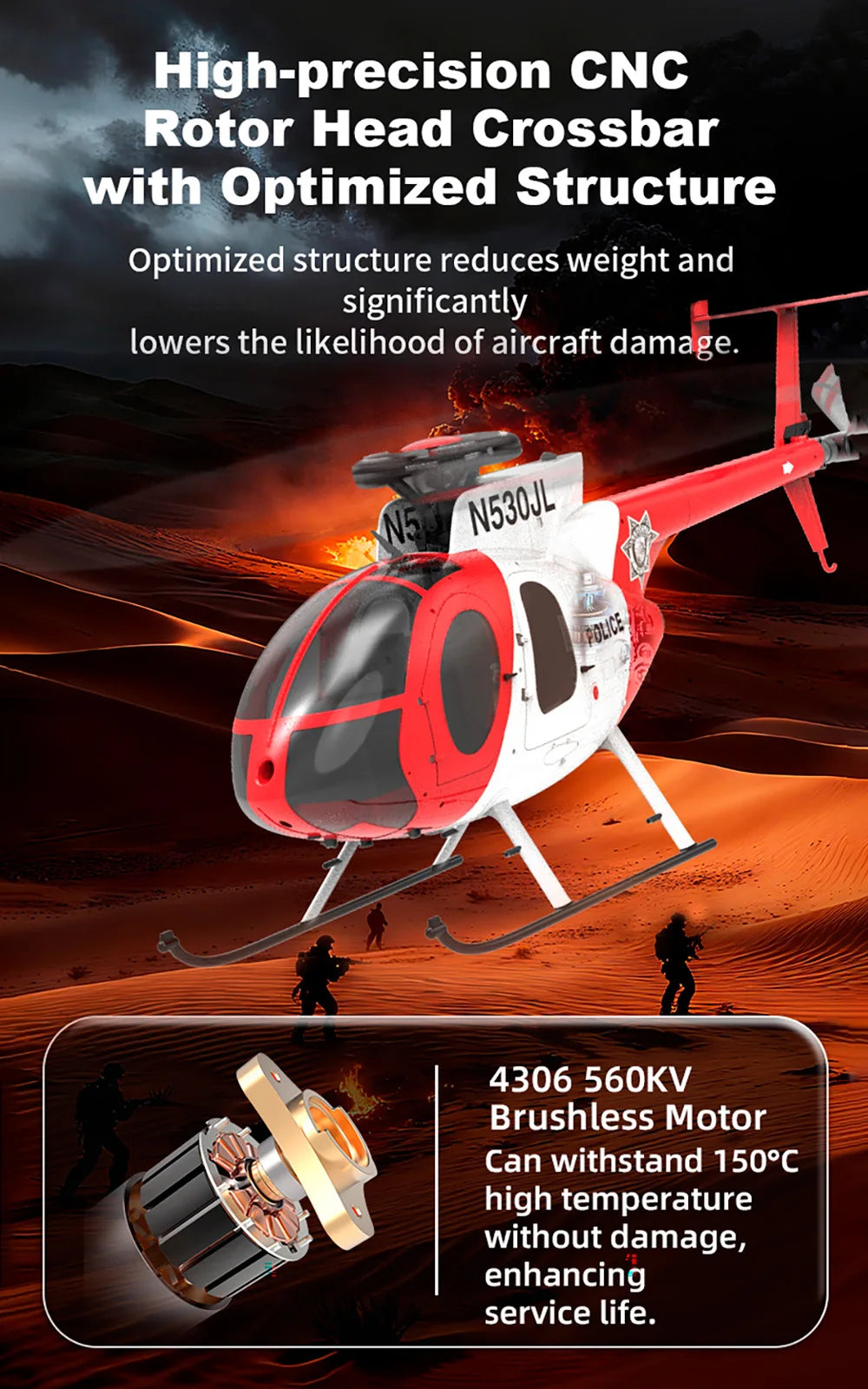 YUXIANG 1/16 F119S(MD500) 9CH GPS RC Helicopter