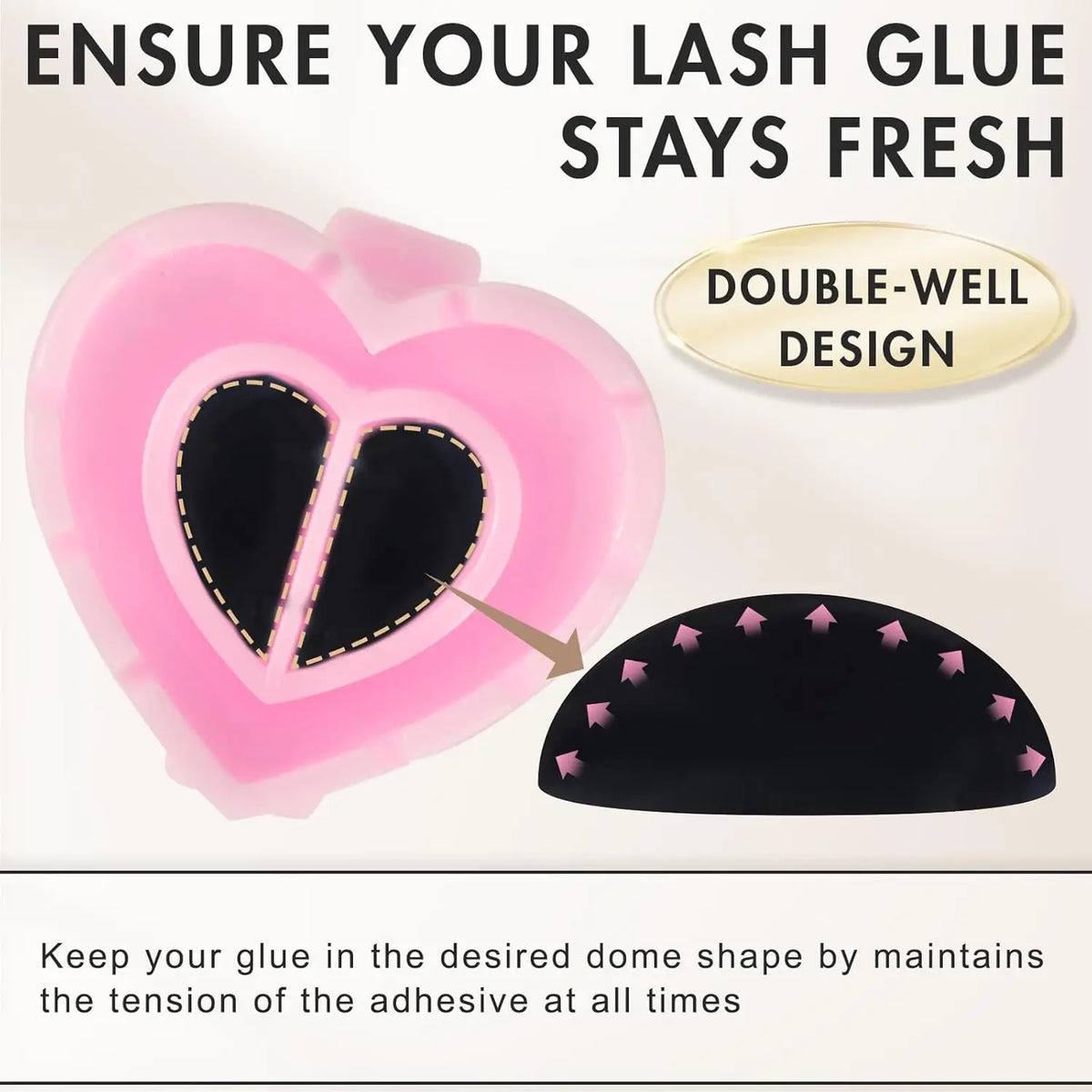 100 PCS Glue Rings for Eyelash Extensions Disposable Lovely Heart Blossom Cups Makeup Plastic Nail Art Supplies