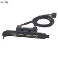 NEW Motherboard 9Pin to 4 Ports USB2.0 Baffle Adapter 30cm Cable USB 2.0 Back Panel Expansion Bracket for Desktop Computer Black