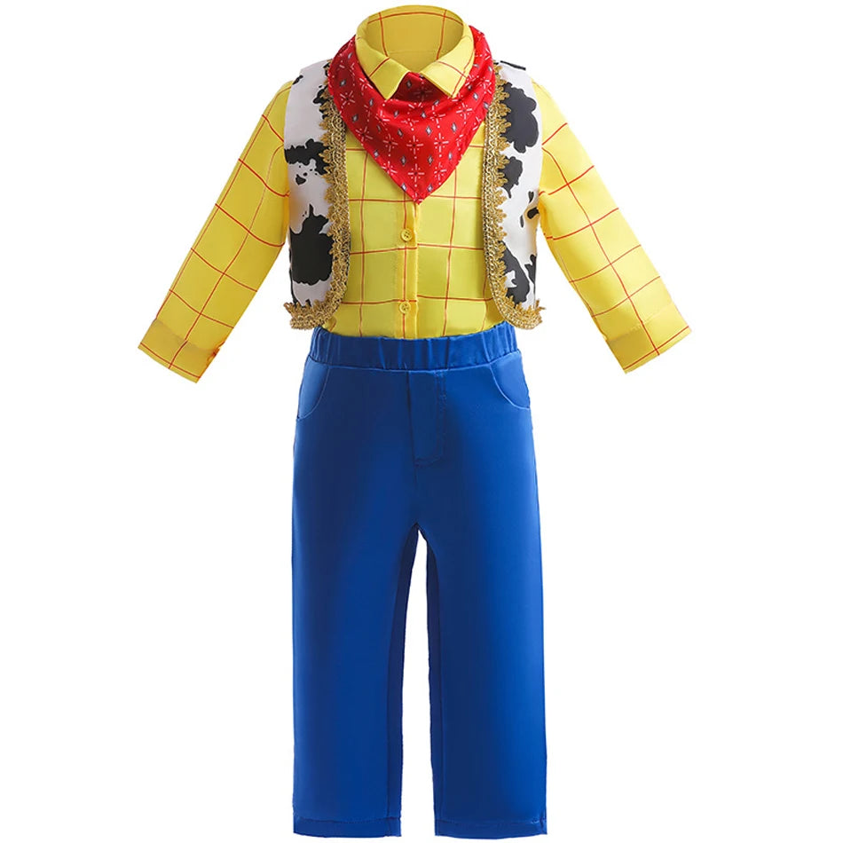 Girl Jessie Dress Kids Yellow Blue Cowgirl Cosplay Costume Kids Fancy Party Outfit Halloween Christmas Gift