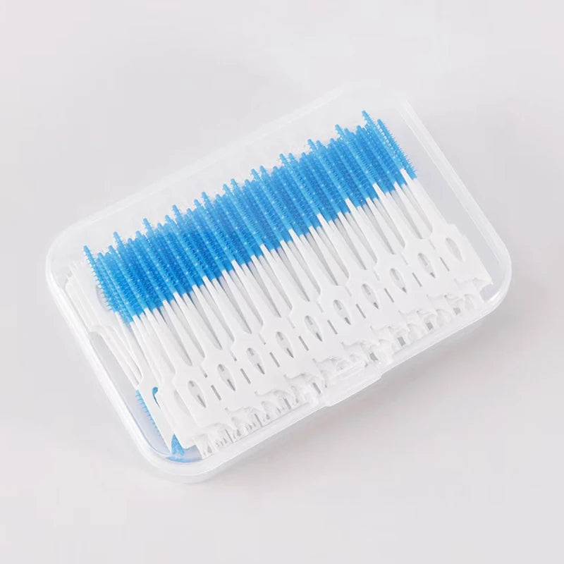 200PCS/Box Silicone Interdental Brushes Soft Dental Floss Orthodontic Teeth Flosser Toothpicks Portable Oral Care Tools