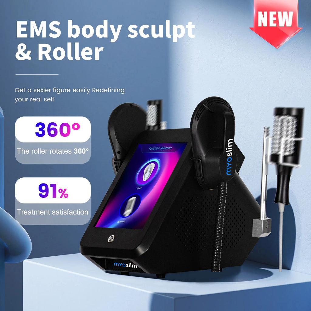 2 IN 1 200HZ EMS Roller Slimming Cellulite Reduction Inner Ball Roller 360 Degree Infrared Vacuum Roller Massage Beauty Machine