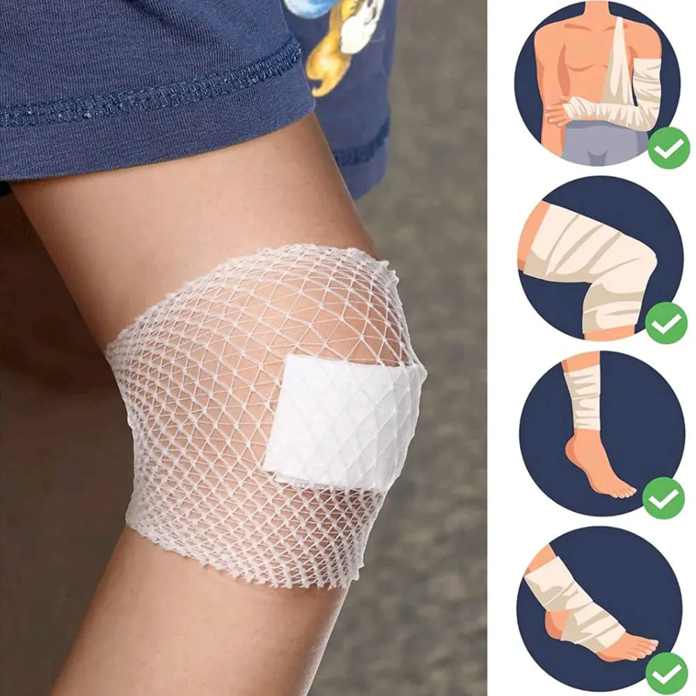 1-10 Roll Elastic Net Wound Dressing Net Tubular Bandage Mesh Tubing Tubular Gauze Fix Breathable Bandage Retainer