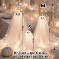 1/2/3Sets Halloween Decorations Lighted Ghost DIY Kit Spooky Lamp Warm White Table Centerpiece for Indoor Halloween Party