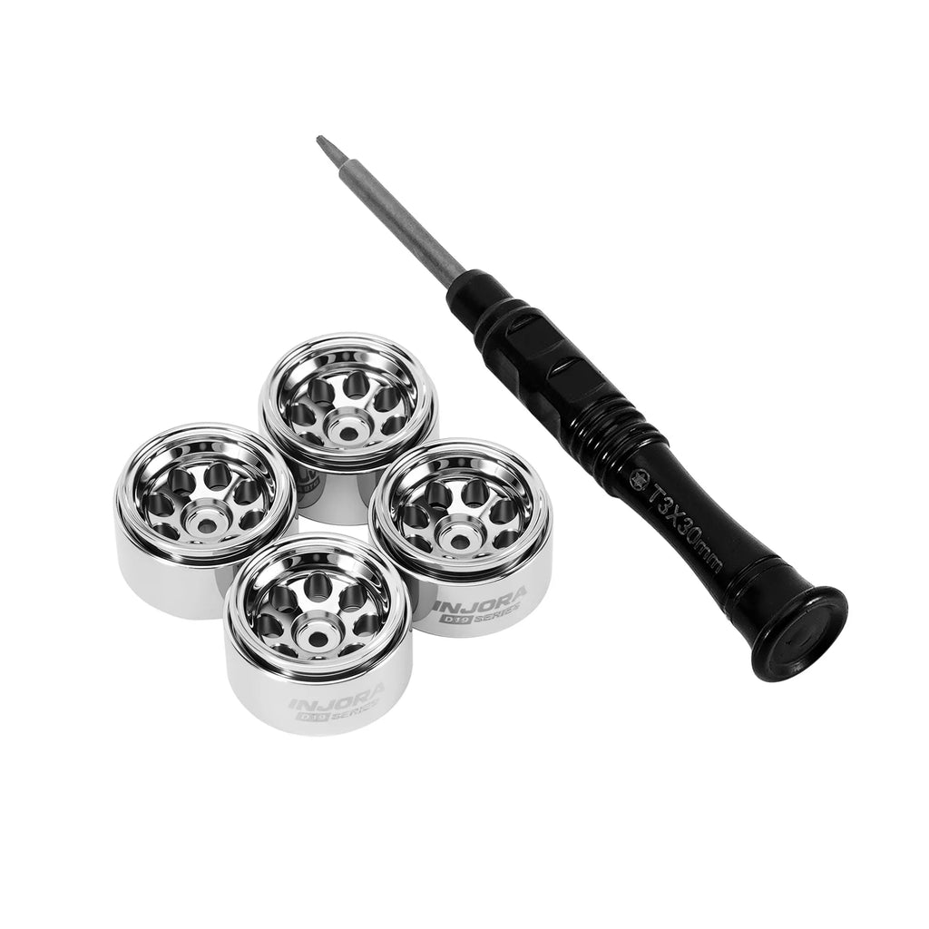 INJORA D19 0.7" Aluminum Beadlock Wheels for 1/30 Axial SCX30 (W7013)