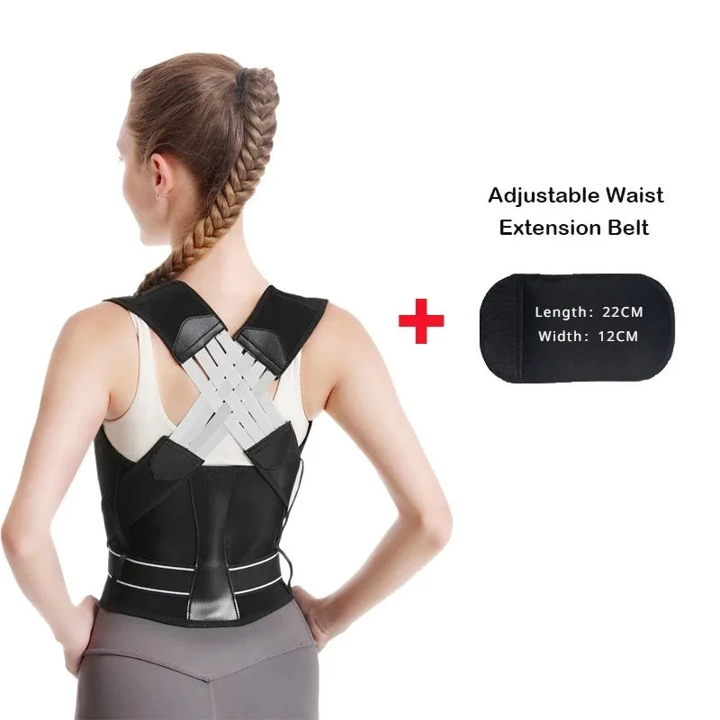 Posture Back Brace Adjustable Back Support Strap to Men and Women Prevent Spinal Distortion and Hunchback Suitable for Gym Body