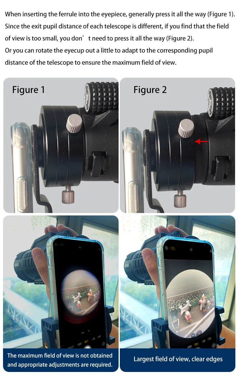 Metal mobile phone clip double monocular astronomical telescope microscope eyepiece connected to mobile phone for taking picture