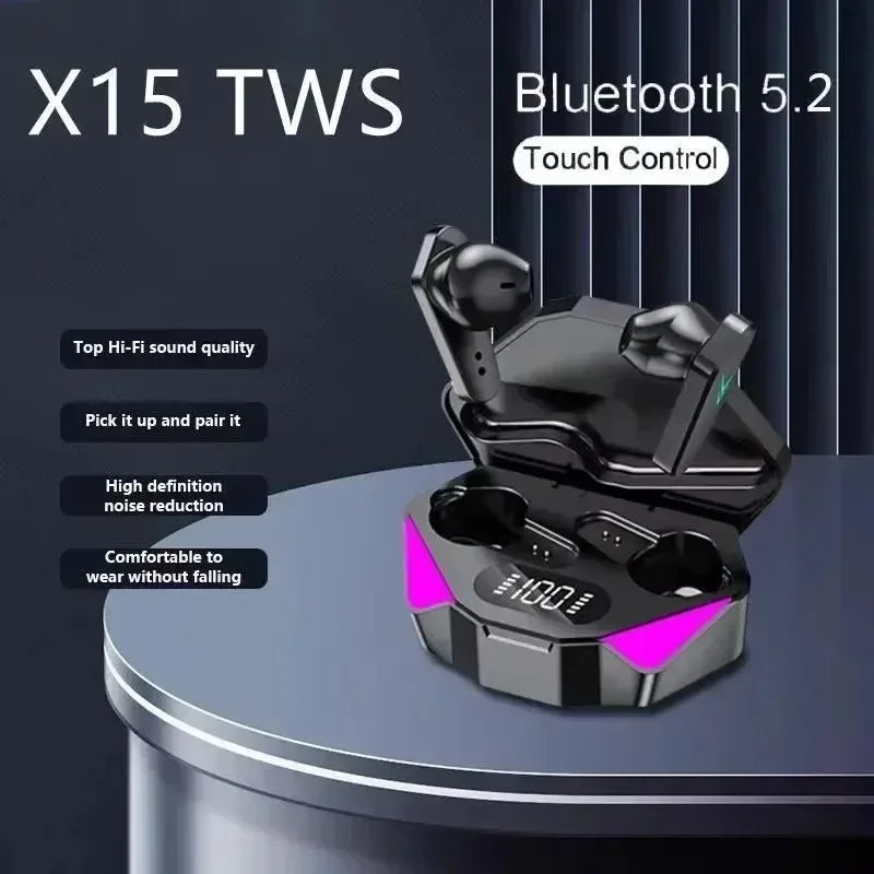 Hot Selling New X15 Wireless Bluetooth Gaming, Music, Sports, Digital Display, Sweat Proof, Microphone Earphones