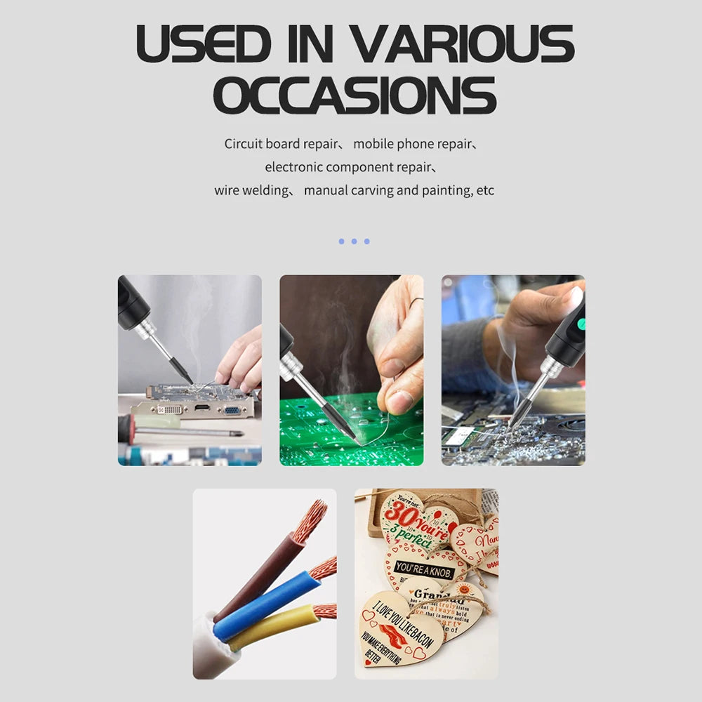 Wireless Electric Soldering Iron Kit 180-450 Temperature Adjustable Fast Charging Solder Iron Portable Soldering Repair Tool