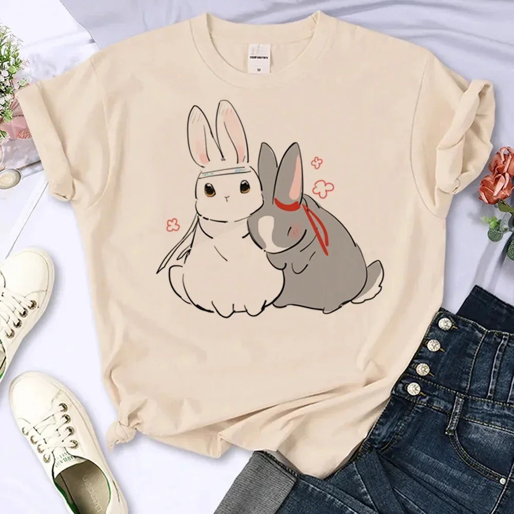 Mo Dao Zu Shi T-shirts Women Japanese Manga Summer Top Female Manga Clothing Personalized Loose Round Neck T Shirt Top