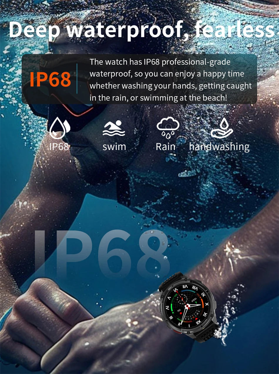 2026 GPS Sports Smart Watch 1.7-Inch AMOLED Screen Outdoor Sports Compass Heart Rate IP68 Waterproof Bluetooth Call Smartwatches