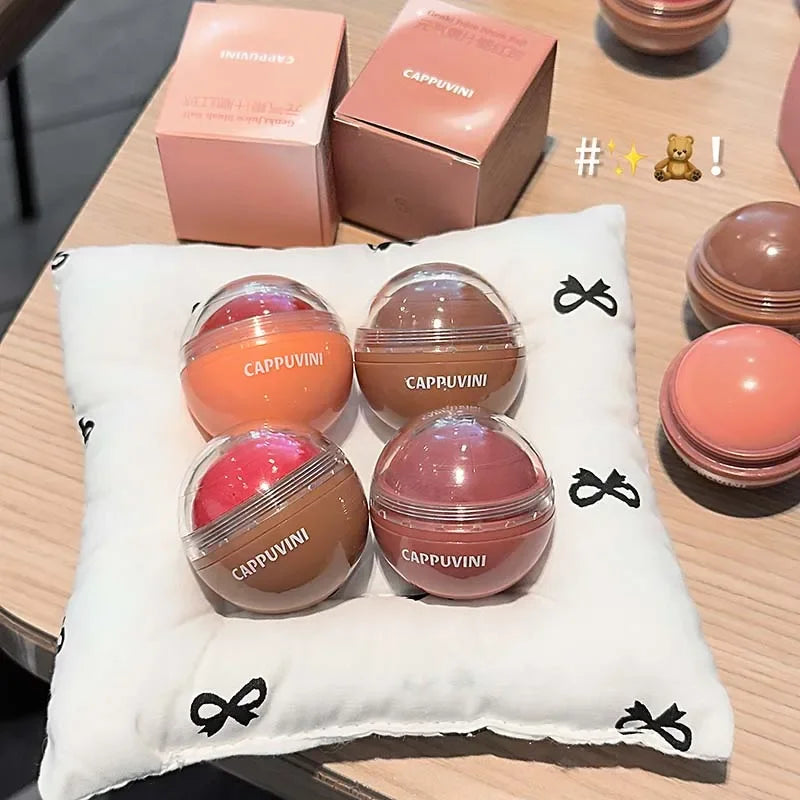 Cappuvini Juice Blush Ball Water Light Blusher Brightening Face Easy Color Multi-Use Blush Makeup Suitable for Lips and Cheeks