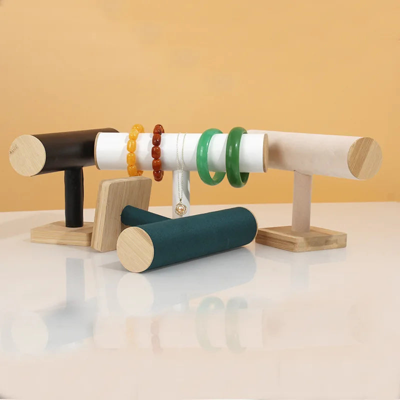 Bamboo and wood bracelet holder, solid wood watch bracelet, bracelet, headrope display stand, necklace jewelry display