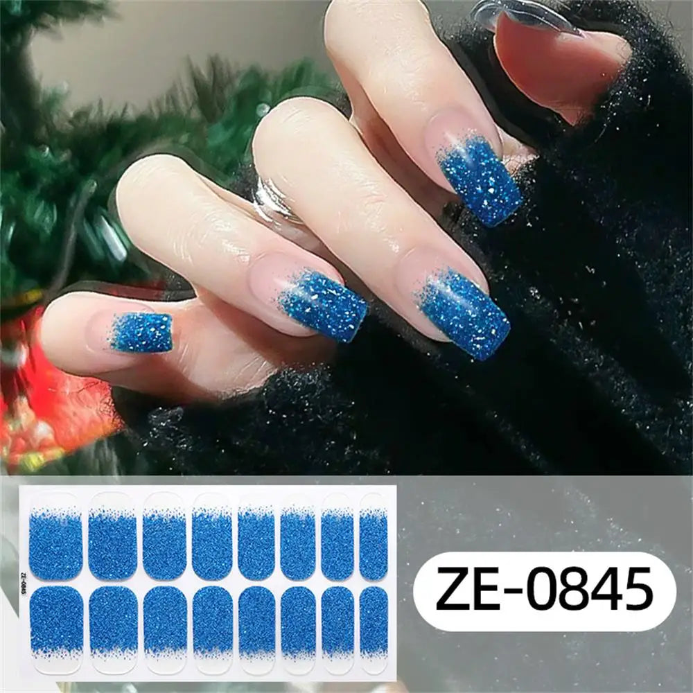 Gradient Galaxy Series Press-on Nails | 16-Piece Set of Removable Self-Adhesive Fake Nail Stickers | Valentine's Day Gift Idea