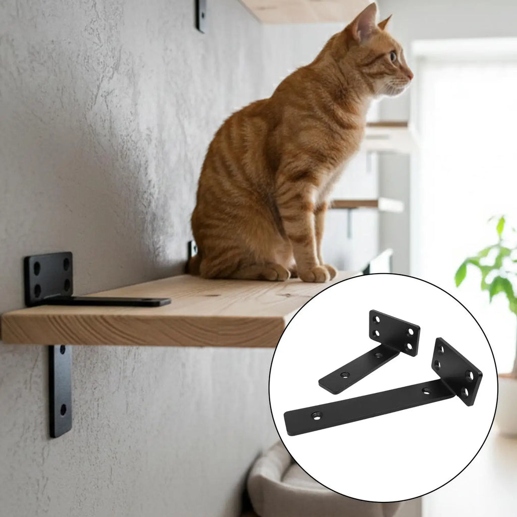 Thickened Floating Shelf Brackets Integrated Wall-Mounted Invisible L Bracke Rust-Resistant Heavy Duty Furniture Board Support