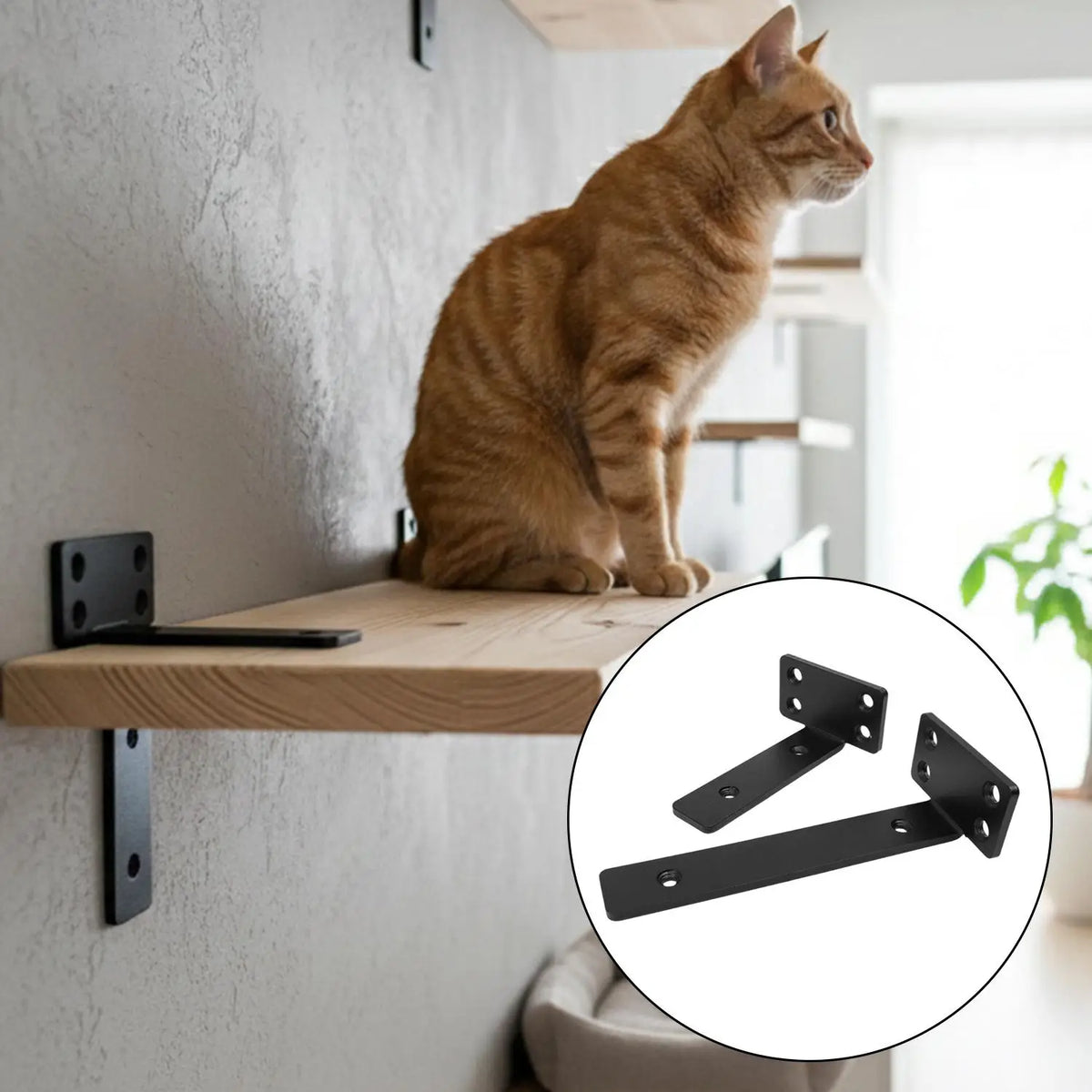 Thickened Floating Shelf Brackets Integrated Wall-Mounted Invisible L Bracke Rust-Resistant Heavy Duty Furniture Board Support