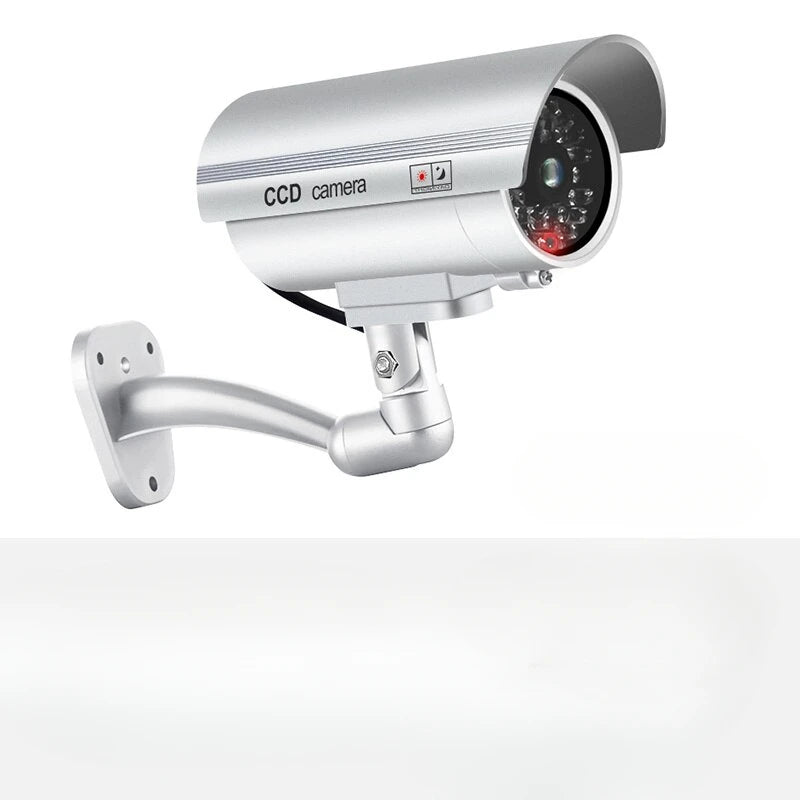 1PC Dummy Security Camera Watreproof Indoor Outdoor Fake CCTV Surveillance System, Red Flashing LED Lights, No Wiring Required