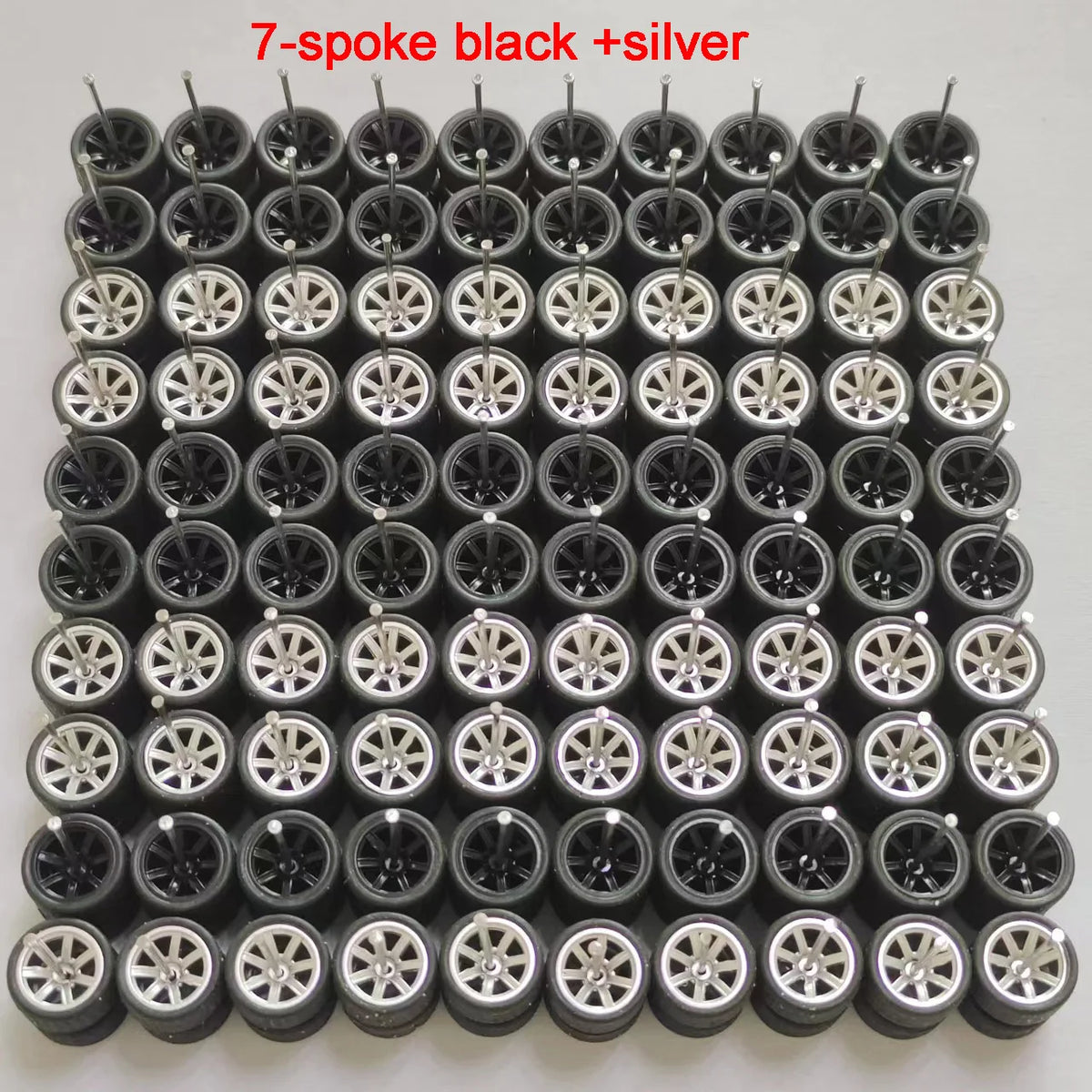 50 Sets 1/64 Wheels Pack with Rubber Tires Axles for 1:64 Matchbox Domeka Hotwheel Diecast Car Model Cars Wholesale