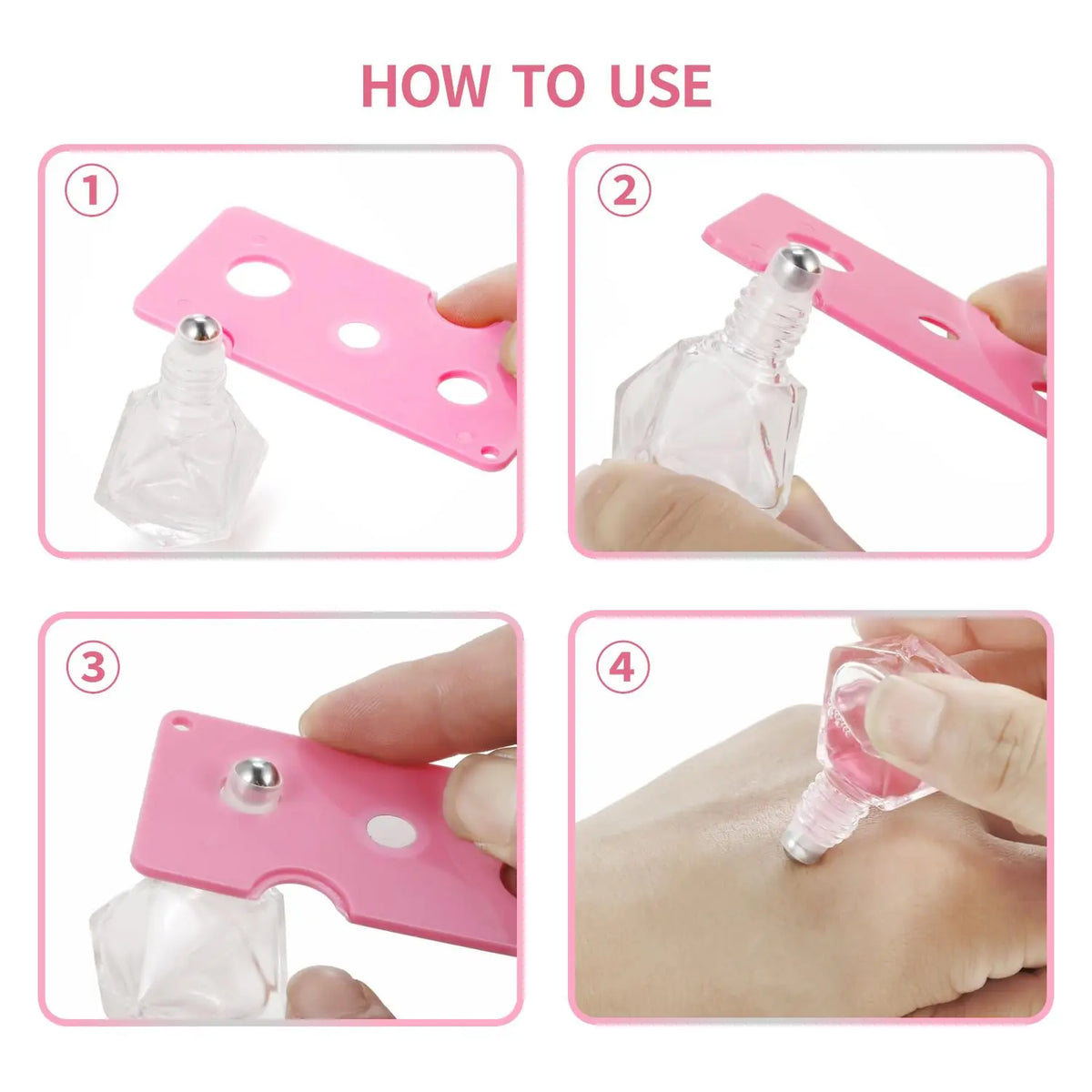 1/15pcs+4 Accessories Clear Glass Polygonal Essential Oil Roller Ball Bottles with 15 Roller Ball Bottles, 2 Funnels, 2 Straws