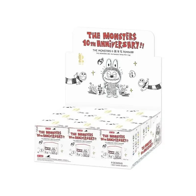 Genuine POP MART Anime Periphery THE MONSTERS LABUBU 10th Anniversary Series Mini Cup Blind Box Home Decor Desktop Birthday Gift