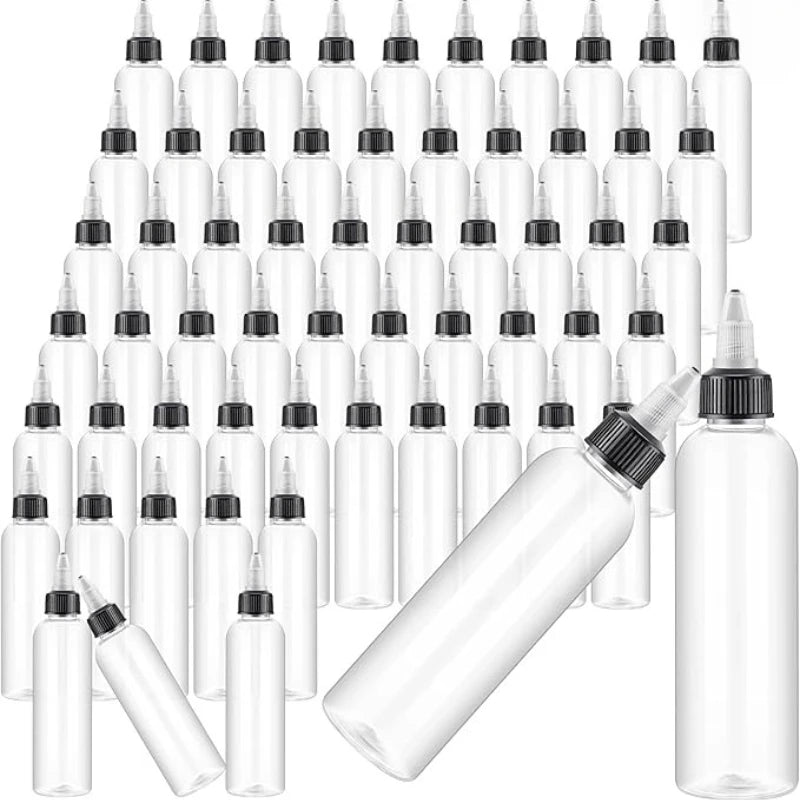 30Pcs 30ml-250ml Plastic Squeeze Bottles Refillable Pointy Bottle Clear With Twist Cap Swivel Mouth Tip for Crafts and More