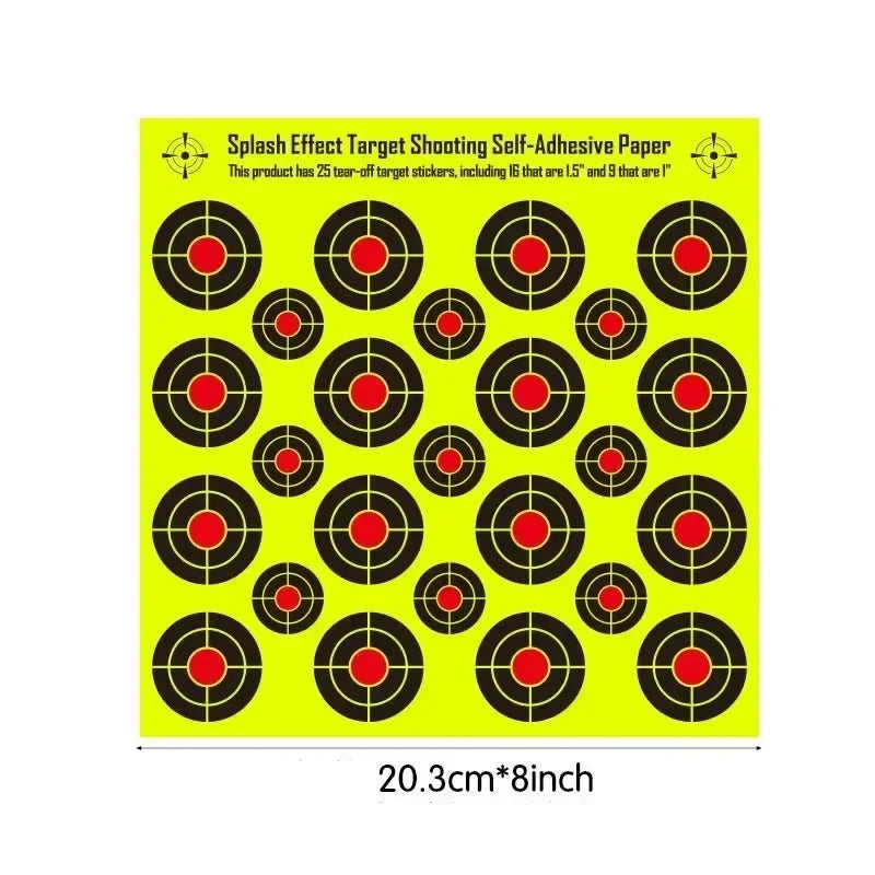 10PCS  Shooting Targets Stickers Reactive Splatter Adhesive Sticker Paper Gun Shoot Training Accessories 8Inch