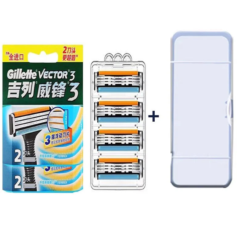 Gillette Sensor Excel Razor Blades Ultra Thin 3 Layer Sharp Shaving Blades Vector3 Men Face Hair Removal  Shaver Replace Refills
