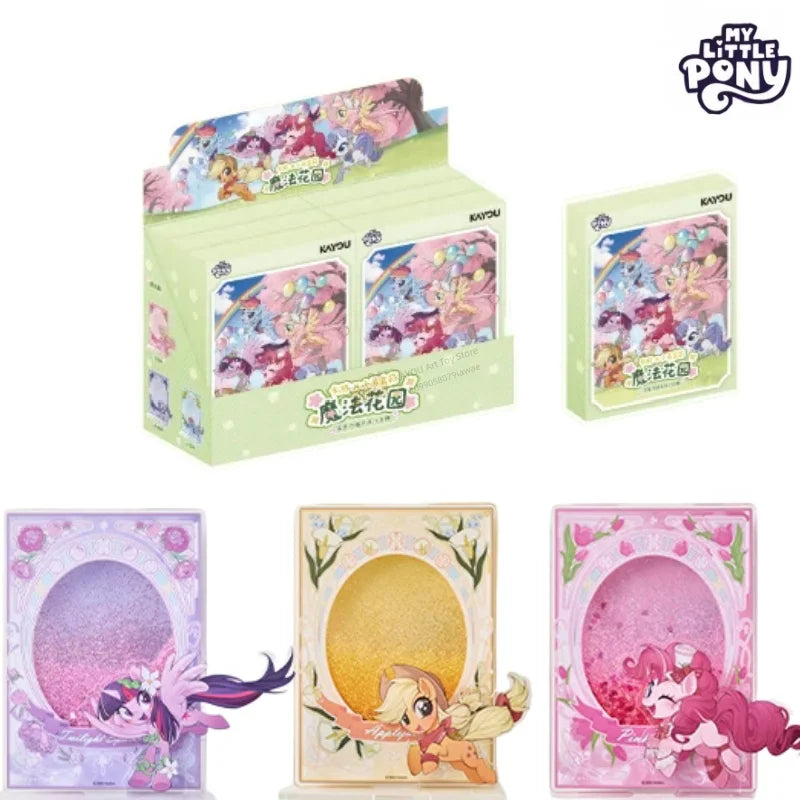 KAYOU Genuine New My Little Pony Magic Garden Series Q Edition Acrylic Flowing Sand Standing Brand Anime Peripheral Gift