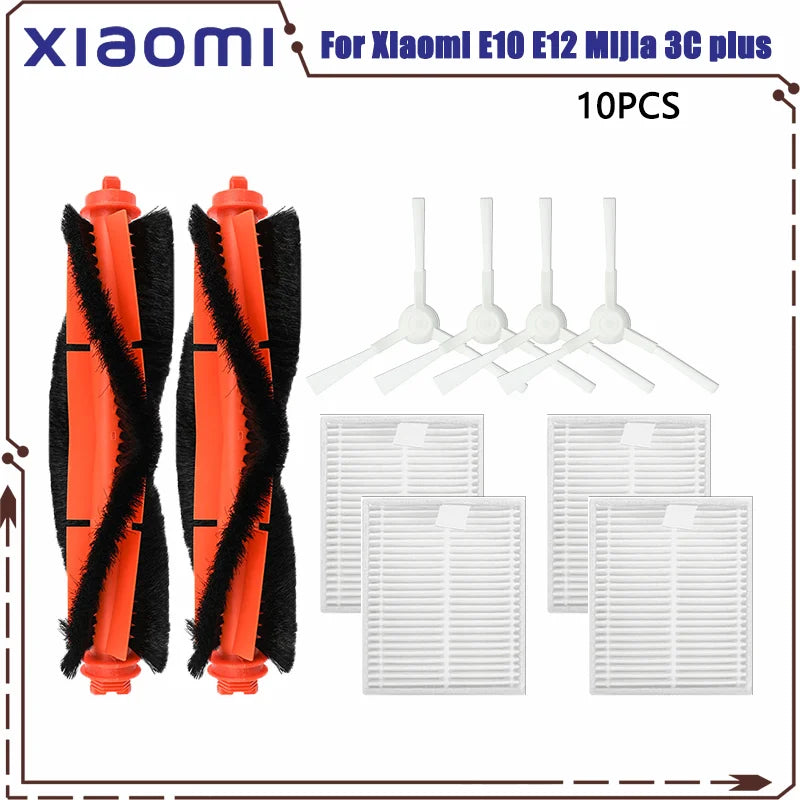 For Xiaomi Robot Vacuum E10 E12 E10C C103 Mijia 3C Plus / 3C Pro Spare Parts Accessories Main Side Brush Filter Mop