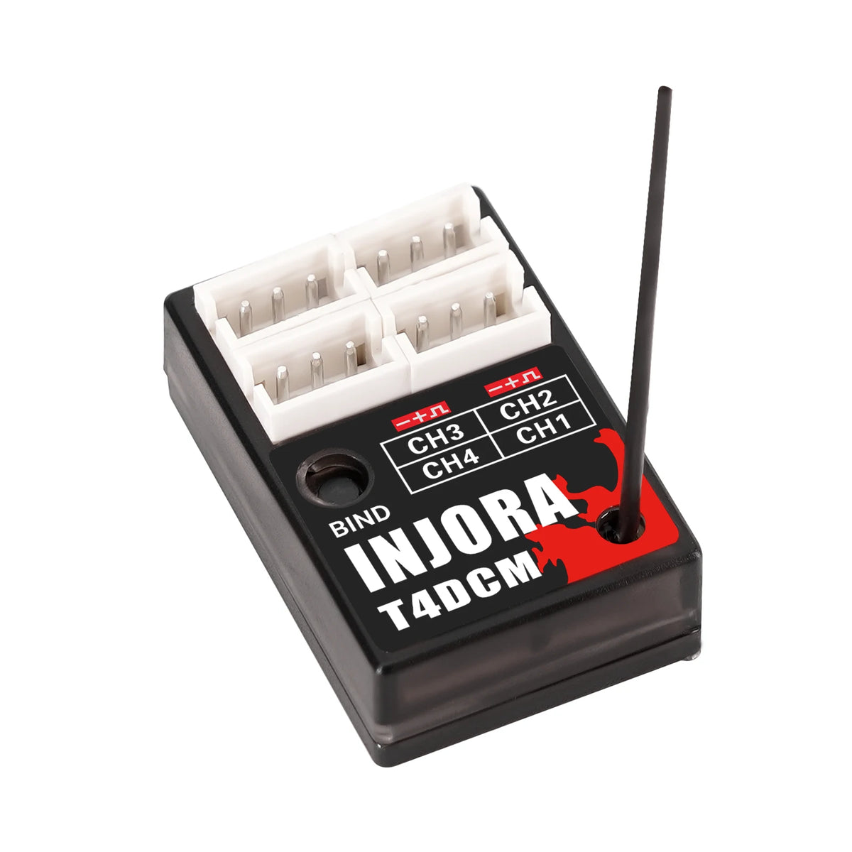 INJORA T6M 2.4GHz Micro Transmitter with Compact Receiver T4DCM for 1/30 1/24 1/18 RC Car
