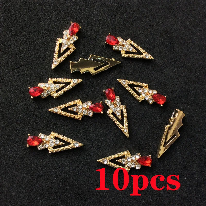 1 Bag Random Luxury Nail Art Dangle Jewelry  (Heart Bowknot)  Mixed Style 3D Nail Art Charms Tassel Design Alloy Nail Art Dangle