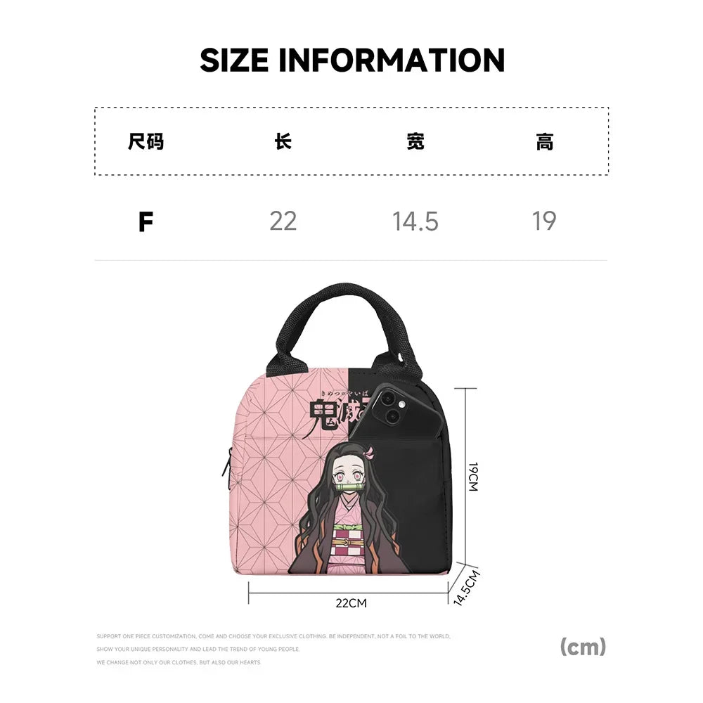 New Anime Peripheral Demon Slayer 3D School Backpack Lunch Bag Pencil Case 3-Piece Set Printed Holiday Gift for Students Gift