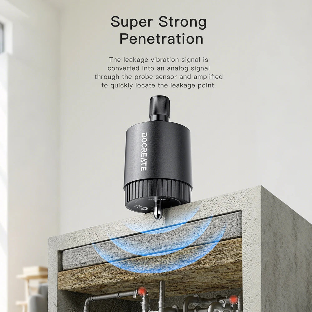 Pipe Water Leak Detector 13000X Sound Detector Accurately Locating Water Leaks in Walls and Floor Leak Detection Tool
