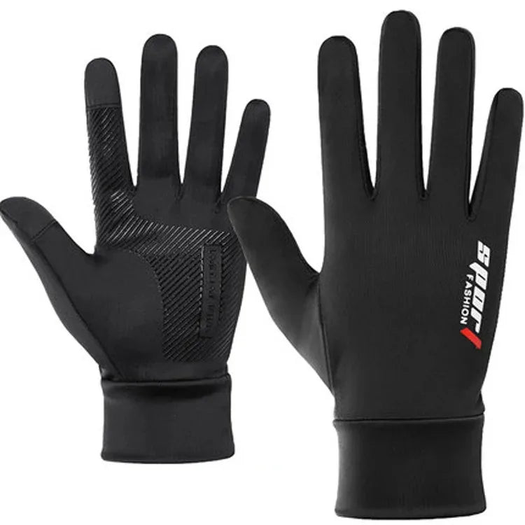 1Pair Fishing Gloves Breathable Two Fingers Elastic Summer Autumn Ice Silk Sunscreen Anti-slip Gloves Cycling Fishing Accessorie