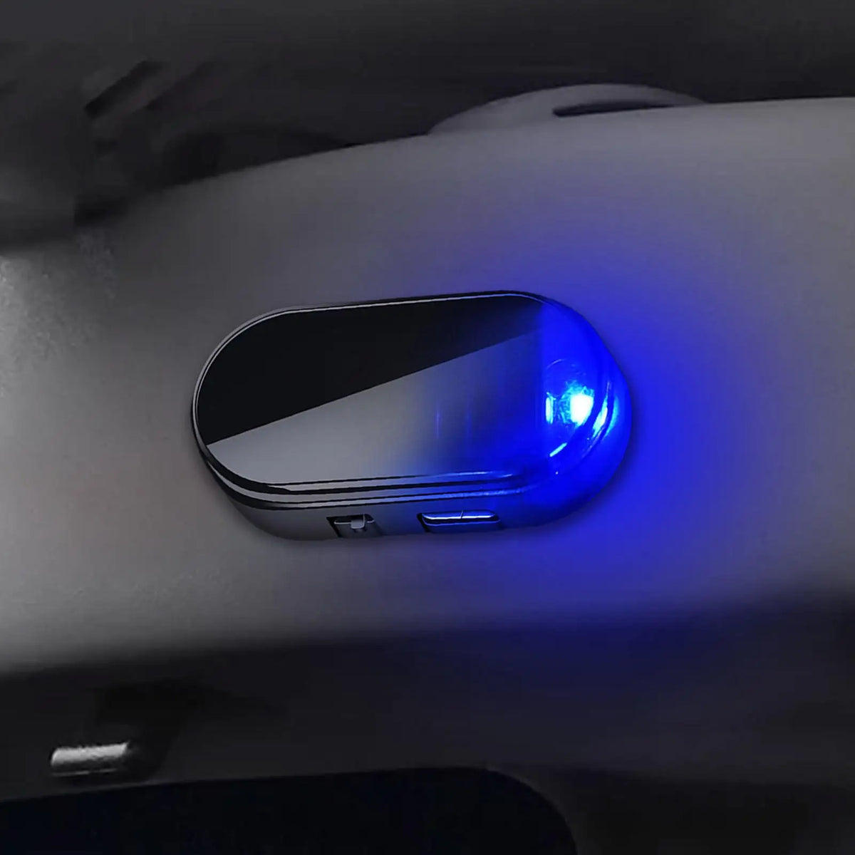Solar Powered Car Fake Security Light Blue/Red Flashing Simulated Alarm Wireless Warning Anti-Theft Caution Lamp Strobe